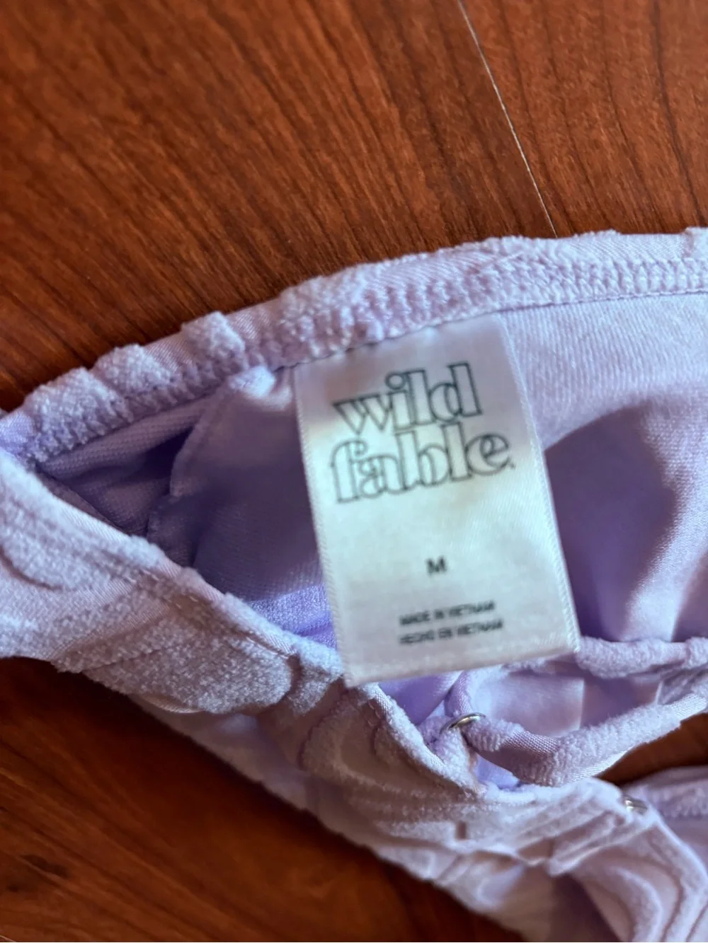 wild fable Light Lavender Wave-Textured Triangle Bikini top